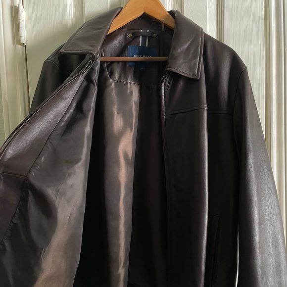 Cole Haan Men's Brown Lambskin Leather Jacket